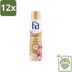 Fa - Oriental Moments - Deodorant Spray - Woestijnroos & Sandelhout - 150 ml - Voordeelverpakking - 12 stuks - Oriental Moments - Woestijnroos