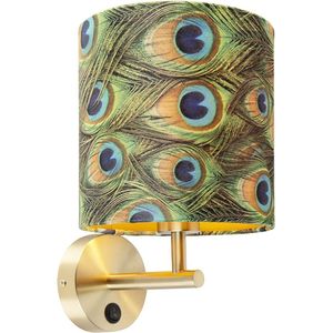 QAZQA - Moderne Wandlamp voor binnen - 1 lichts - D 230 mm - Groen - Woonkamer | Slaapkamer | Keuken