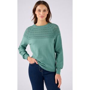 Damart - Trui met sierlijke gebreide details - Dames - Groen - XS