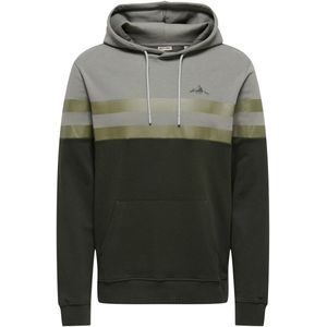 Only & Sons - Onsthor Reg Sweat Hood Cs - Trui - Castor Gray/Olive Night