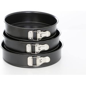 IGOODS - 3 springvormen met verwijderbare bodem -Ø 24 -26 en -28 cm antiaanbaklaag GRIJS
