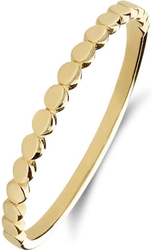 Lucardi Dames 14 karaat geelgouden ring met rondjes - Ring - 14 Karaat Goud - Goud - 18 / 57 mm