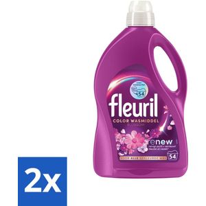 Fleuril - Wasmiddel - Color Blossom Vloeibaar Wasmiddel - Kleurbehoud & Bloemige Geur - 54 wasbeurten - Voordeelverpakking - 2 stuks