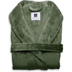 Heerlijk Zachte Badjas Fleece  Groen | Maat M |  Comfortabel En Soepel  |  Goede Pasvorm