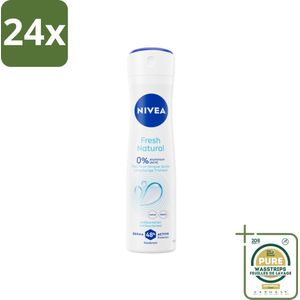 NIVEA - Deodorant Spray - Frisse Natuur - Langdurige Frisheid - 150 ml - Voordeelverpakking - 24 stuks - Antitranspirant - Langdurige bescherming