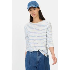 camel active Shirt met lange mouwen van puur katoen - Maat womenswear-XS - Blauw