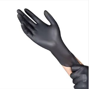Zwarte wegwerphandschoenen van nitril, maat S – doos van 100 stuks – poedervrij en latexvrij, duurzaam, geschikt voor levensmiddelen – ideaal voor de industrie, laboratoria, schoonmaak en catering