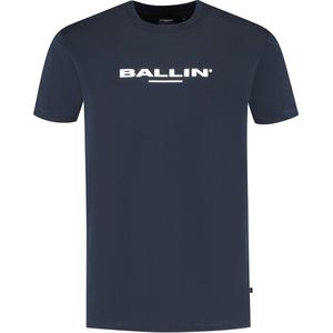 Ballin Amsterdam - Heren Regular fit T-shirts Crewneck SS - Dark Navy - Maat L