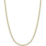 Lucardi Dames Zilveren goldplated set ketting, armband en oorknoppen zirkonia - Cadeau - Moederdag Set - 925 Zilver - Goudkleurig