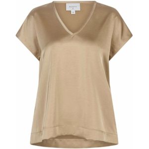 Top Dante6 Women D6Luiza Satin V-neck Dry Sand-Maat 34