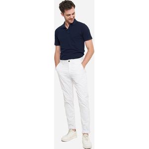 Mr Jac - Broek - Heren - Slim fit - Chino - Garment Dyed - Pima katoen - Wit - Maat W32 L32