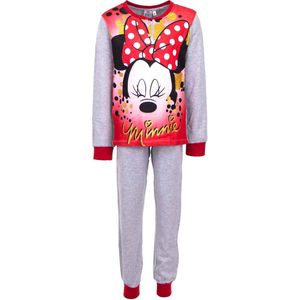 Disney Minnie Mouse pyjama - katoen - glitterprint - grijs - maat 122/128 (8 jaar)