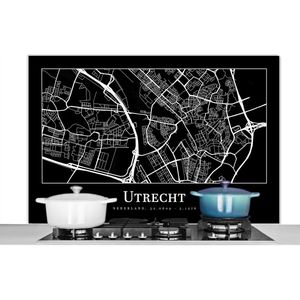 Spatscherm keuken 120x80 cm - Kookplaat achterwand Plattegrond - Stadskaart - Utrecht - Kaart - Muurbeschermer - Spatwand fornuis - Hoogwaardig aluminium