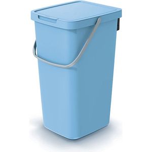 Keden GFT of rest afvalbak - lichtblauw - 25L - afsluitbaar - 26 x 29 x 48 cm - klepje/hengsel - afval scheiden