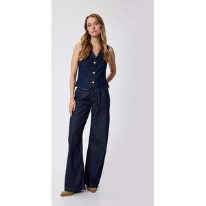 Hoge taille Brede pijpen Jeansbroek