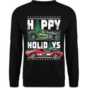 Hot Wheels Kerstmis Happy Holidays Sweater Heren