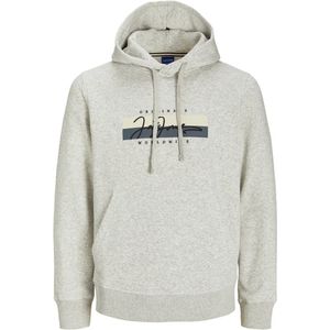 JACK&JONES PLUS JORFREDERIKSBERG BOX SCRIPT SWEAT PLS Heren Trui - White Melange