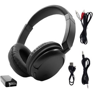 Draadloze TV Hoofdtelefoon - FM + Bluetooth - HD Geluid - Voor TV & Audio - Dubbele Connectie - Voor Multigebruik - Meerdere Modi - Zwart - Normaal - 1 Set