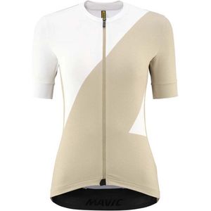 Mavic Aksium Graphic Korte Mouw Wielertrui Beige,Wit S Vrouw