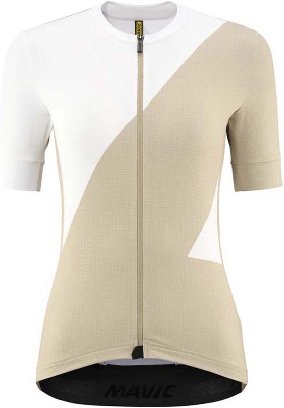 Mavic Aksium Graphic Korte Mouw Wielertrui Beige,Wit S Vrouw