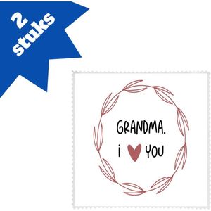Akyol - grandma i love you brillendoekjes - Oma - de liefste oma - verjaardagscadeau - verjaardag - cadeau - cadeautje voor oma - oma artikelen - kado - geschenk - gift - 17,8 bij 17,8 cm - 2 stuks