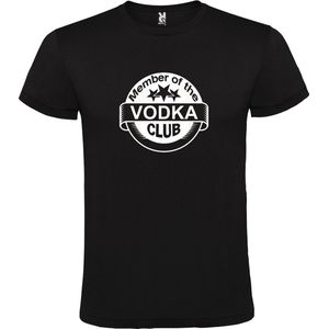 Zwart  T shirt met  "" Member of the Vodka club ""print Wit size S