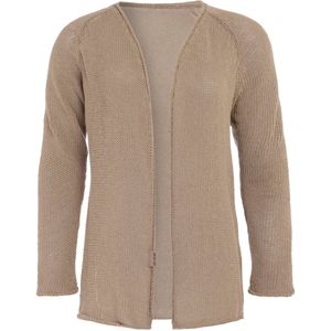 Knit Factory Jasmin Kort Gebreid Dames Vest - Lente & zomer vest - Dames cardigan gemaakt uit 80% gerecycled katoen - Linnen - 36/38