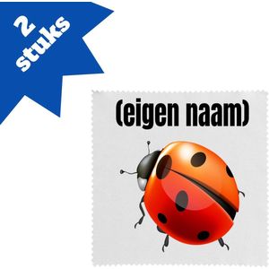 Akyol - lieveheersbeestje met eigen naam brillendoekjes - Lieveheersbeestje - lieveheersbeestje liefhebbers - iemand die houdt van lieveheersbeestjes - verjaardag - cadeau - kado - 17,8 bij 17,8 cm - 2 stuks