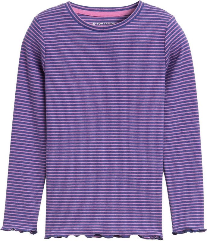 TOM TAILOR - Shirt - Donkerblauw - Ronde Hals - Lange Mouw