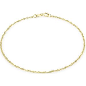 Lucardi - Dames Enkelbandje Gourmet Twist - Geel - 9 Karaat