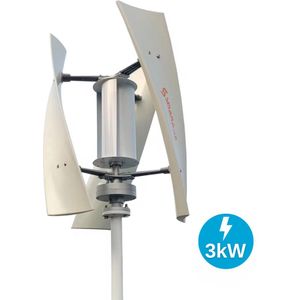 Windturbine - Windmolen Generator - Windturbine Generator - Windenergie - Wind Turbine – 3kW - 24V - 3 Messen - Wit