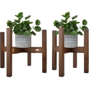 Plantenstandaard - Plantenpotten van 35 cm - Bamboe - Set van 2 - Verstelbaar
