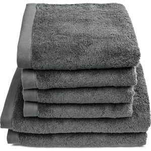 handdoekenset premium kwaliteit 100% katoen 4 handdoeken 50x100 cm 2 douchelakens 70 x 140 cm (antraciet)