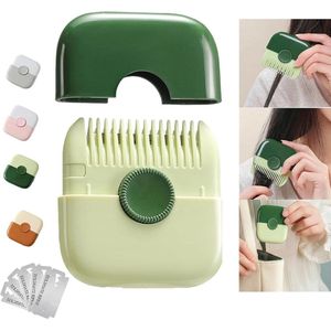 Brenzoos - ```Handige Blauw-Groene Haartrimmer en Kam voor Kinderen en Vrouwen - Dubbelzijdig Ontwerp - Voor Het Trimmen van Haar en Pony's - Inclusief Mesjes voor Gespleten Haarpunten```