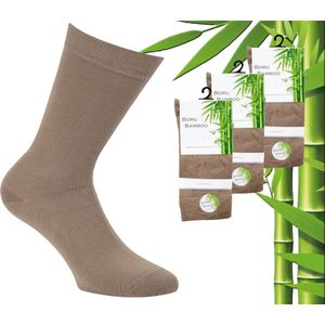 3 Paar Boru Bamboo Sokken - Bamboe - Donker Beige - Maat 46-47