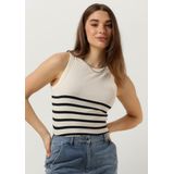 Penn & Ink Singlet Stripe Tops & T-shirts Dames - Shirt - Zand - Maat XL