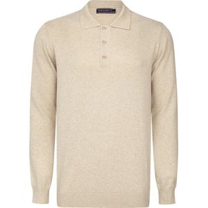 Felix Hardy - Gebreide Polo Trui - Beige - 100% Katoen - Heren