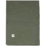 Jollein gebreide baby ledikantdeken Velvet Pure Knit Leaf Green 100x150 cm GOTS