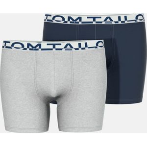 TOM TAILOR - Kentucky - Long Boxer - Grijs/Blauw - 2-Pack