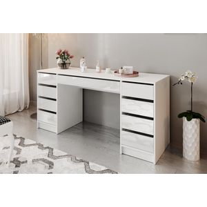 Meubella - Kaptafel Arco 2 - Wit - 9 Greeploze Lades - Moderne Uitstraling