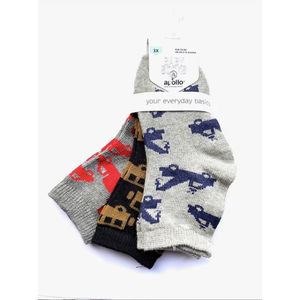 Apollo Babysokken Computer Jongens Katoen Grijs 3 Paar Mt 74-86