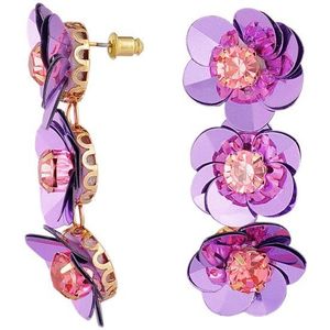 YWG - Zomerse bloemen trio oorbellen - paars