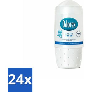 24 x Odorex - Deodorant Roller - Marine Fresh - Verfrissende Bescherming - 50 ml - Deodorant - Antitranspirant - Alcoholvrij - Deodorant Roller - Frisse Geur