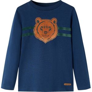 vidaXL - Kindershirt - met - lange - mouwen - 92 - marineblauw