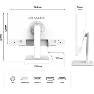 JAPANNEXT - JN-IPS2152FHDR-T - Touchscreen Monitor - Wit - 21.5 inch - Full HD - HDR - Ingebouwde Luidsprekers