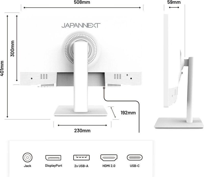 JAPANNEXT - JN-IPS2152FHDR-T - Touchscreen Monitor - Wit - 21.5 inch - Full HD - HDR - Ingebouwde Luidsprekers