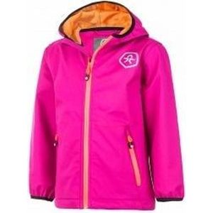 Roze ademende softshell oudoorjas van Color Kids 152