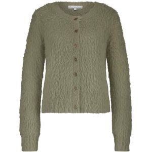 Red Button Vest Cardigan Fuzzy Srb4643 Olive Dames Maat - XXL