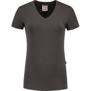 Tricorp Dames T-shirt V-hals 190 grams - Casual - 101008 -  Donkergrijs - maat XS