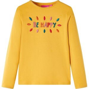 vidaXL - Kindershirt - met - lange - mouwen - 104 - donkerokerkleurig